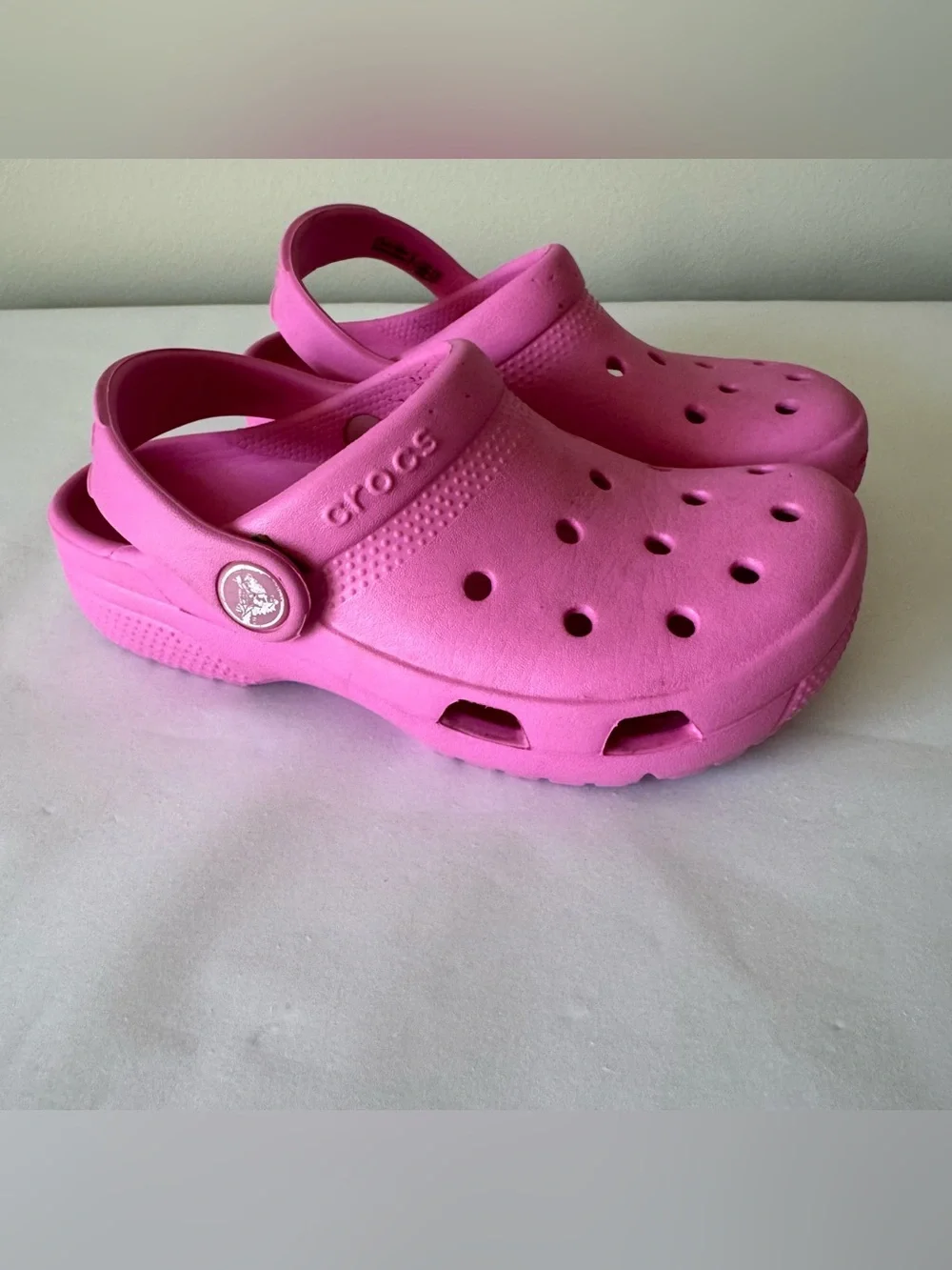 CROCS Size 12 Little Girls Pink Croc Sandals